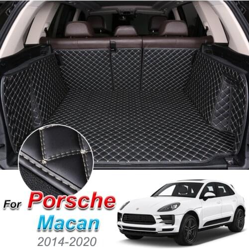 Custom Leather Car Trunk Mats For Porsche Macan 2014-2020 Rear Trunk Floor Mat Tray Carpet Cargo Liner Accessories