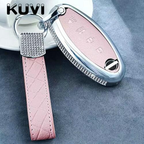 Leather Car Key Case For Nissan Versa Maxima Altima Rogue Armada Sentra Murano Infiniti FX35 QX60 Remote Protect Cover Keys Bag