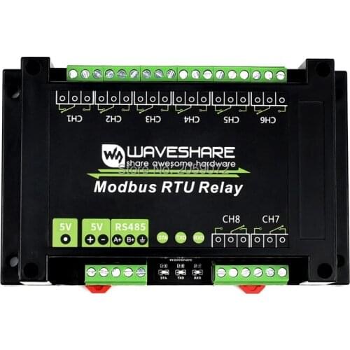 Modbus RTU 8-way relay module, RS485 interface, with multiple isolation protection circuits, industrial grade