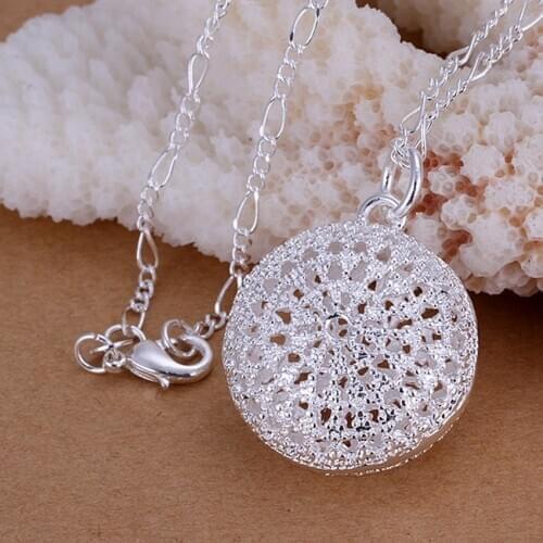 Silver color Fashion charming popular circular elegant women lady wedding classic hot models necklace noble silver jewelry P136
