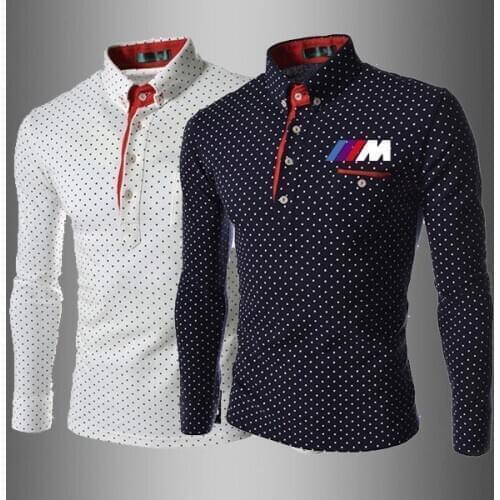 Mens Polo Shirt for bmw M Printed T Shirt Summer lapel Mens long Sleeve Casual Fashion Cotton male Tops Cloth m06