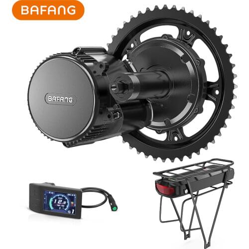 BAFANG 36V 250W Mid Drive Motor Electric Bicycle Brushless Kit with 20Ah Rear Rack Battery Hanger Carrier Trunk for E Bike BBS01