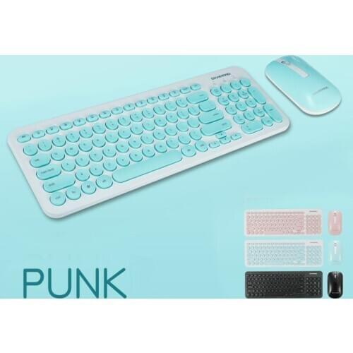 Wireless Keyboard Mouse Set 2.4Ghz Silent Ergonomic Ultra-thin Mini Punk Multimedia 96 Keys 10m Keyboard Mouse Kit