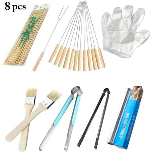 Kapmore 1pc Heat-Resistant Grill Tools Set Assorted Stainless Steel Barbecue Fork Grilling Tongs Spatula BBQ Tools Accessories