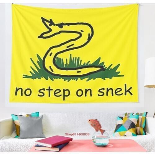 Gadsden Flag No Step On Snek Meme tapestry Wall Tapestry Wall Hanging Wall Decor Blanket Bedding Curtain Throw
