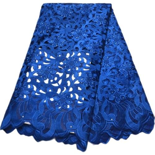 New Big Heavy royal blue African lace fabric with stones for party 2021 newly designed High Quality African swiss fabric-S89715