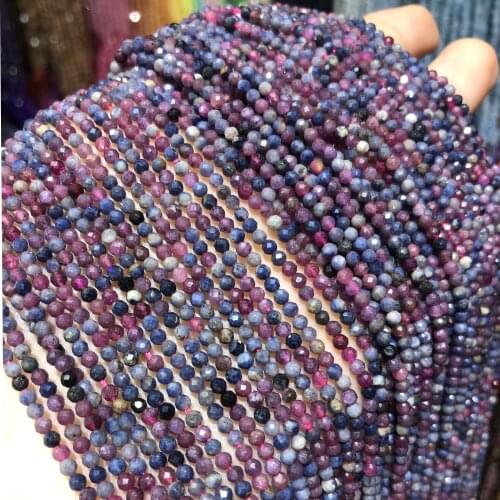 New Fashion Natural Stone Beads Red Sapphires 2.5mm Loose Beads for Jewelry Making Necklace DIY Bracelet