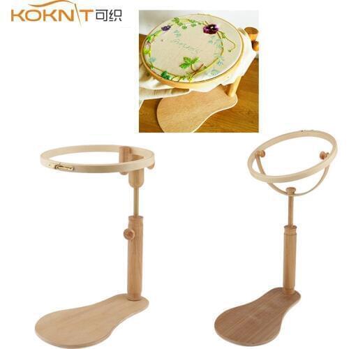 KOKNIT Embroidery Stand Hoop Wood Embroidery and Cross Stitch Hoop Set Embroidery Hoop Ring Frame Adjustable Sewing Tool For Mom