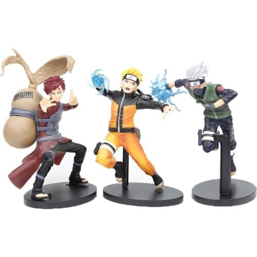Anime Naruto Figure 20CM Hatake Kakashi Gaara Uzumaki Naruto Combat Form PVC Action Figure Figurine Statue Model Toy