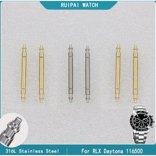RUIPAI 2pcs 316 Stainless Steel Watch Spring Bar For RLX Daytona 116500 116503 116520 Release Watch Band Strap Replacement Pins