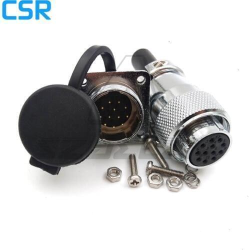 WF20 series 12-pin metal circular Waterproof Connector 12 pin power and signal waterproof cord led wire connector IP67