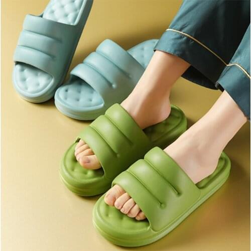 Thick Platform EVA Slippers Women Soft Mute Indoor Slides Anti-slip Sandals Home Bathroom Flip Flops Men Slippers Summer Shoes