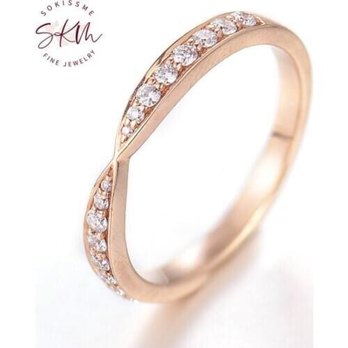 SKM Vintage Rings 14k rose gold diamond rings for women delicate rings wedding rings designer Luxury Fine Jewelry