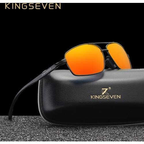 KINGSEVEN Brand Designer Polarized Sunglasses Men Women Red Mirror Driving Sun Glasses For Men High Quality Shades Oculos N7088