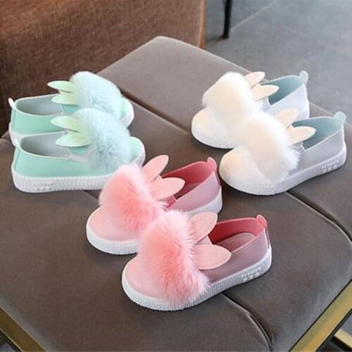 New Fashion Children Princess Dance Shoes Rabbit Ear Kids Girl Dress Party Shoes Flats Casual Single First Walkers Soft Slip-on