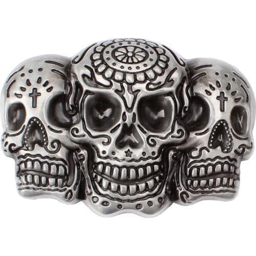 Vintage Western Belt Buckle 3D Skull Head Gothic Punk Rock Motorcycle Biker Gift For Husband Father Belt Accessory