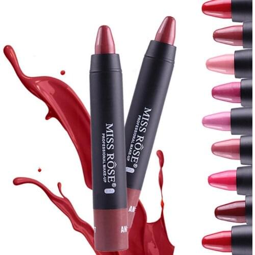 MISS ROSE Silky Matte Rotating Lipstick Pen Waterproof Non Sticky Lip Cream