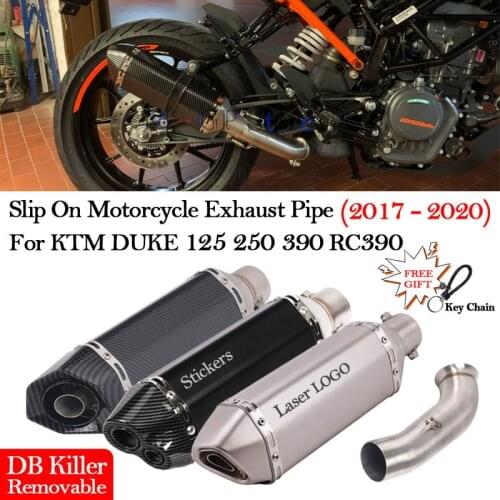Slip on 51mm Motorcycle Exhaust System Muffler Escape Modified Middle Link Pipe For DUKE 125 250 390 RC390 2017 18 19 2020 2021