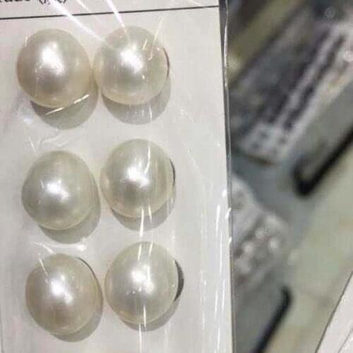 High quality 9.5-10mm drop half drilled Genuine Pearl Free shipping