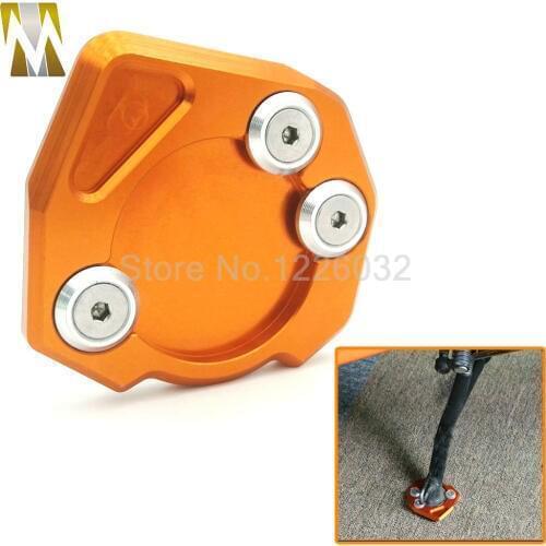High Quality Motorcycle Kickstand Side Stand Extension Enlarger Support Pad Puck Plate Orange For KTM DUKE 125/200/390