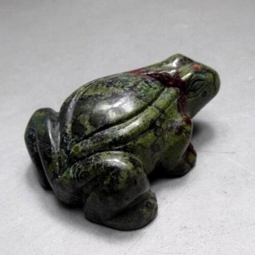 2.2"/69g Blood Jasper Frog Handmade Stone Carving - crystals and stones healing Mineral specimen Home Decor feng shui XX0322/10
