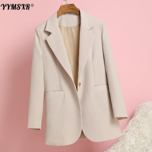 Office Suit Womens Jacket Spring and Autumn 2021 New Fashion Temperament Long-sleeved Blazer Female High-quality Fabric
