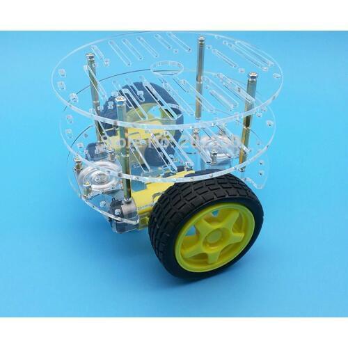 1set 2WD Smart Robot Car 3 Layer Acrylic Chassis Kits with Speed Encoder For Arduino Promotion Free Shipping