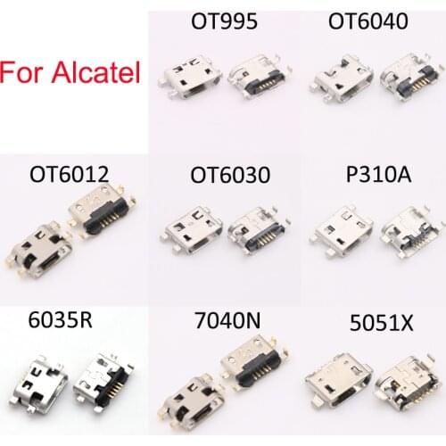 10PCS For Alcatel OT 6012 995 6040 6030 OT OT6012 D X Ot4033 7040n One Touch Idol Mini Charging Micro USB Port Socket Connector