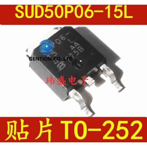 10PCS SUD50P06-15L 50P06 50A 60V P channel TO-252 MOS field effect tube in stock 100% new and original