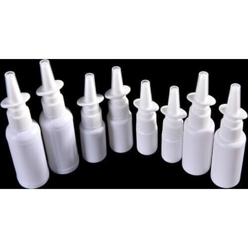 2pcs 10/20/30/50ml Empty Plastic Nasal Spray Bottles Pump Sprayer Mist Nose Spray Refillable Bottle For Medical Packaging