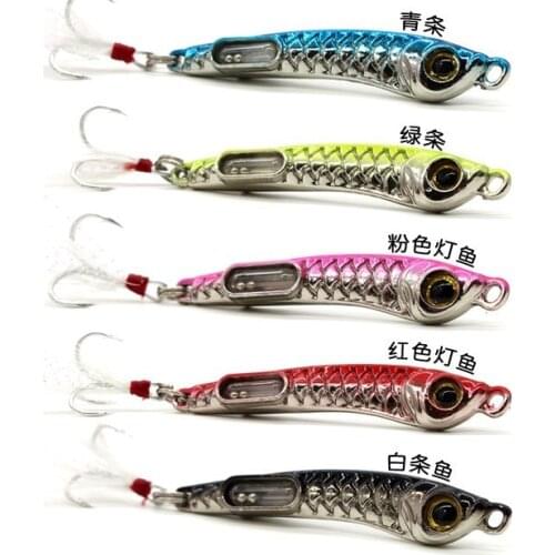 2pcs/set 10g 15g Luminous Fishing bait sequined ghost soldier submarine shore cast iron mackerel Artificial Fake Lures
