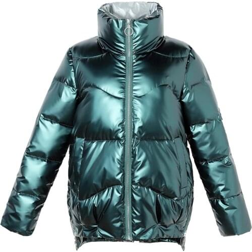 2021 Winter Jacket women Womens Parkas Thicken Outerwear solid Stand collar Coats Zipper Female Slim Cotton padded basic tops