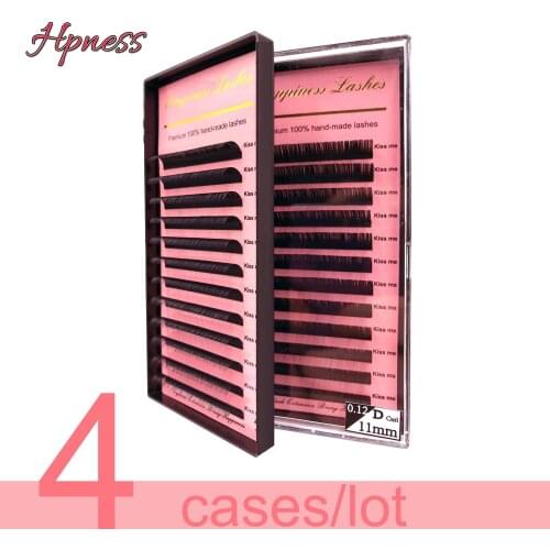 4 Cases/lot Premium Lash Extension Classic Mink Lash Extension Silk Volume Lashes 4 trays/Lot 3D Individual Lashes Beauty Tools