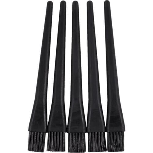 5 Pcs 1.5 x 0.5cm Black Plastic Round Handle Anti Static ESD Brush