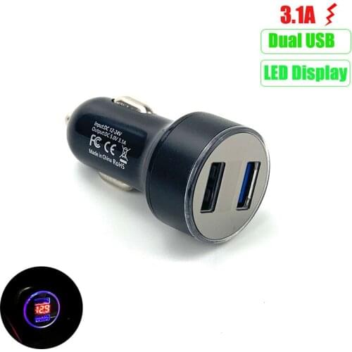 3.1A Dual USB Car Charger LED Display For DAIHATSU Kopen Copen DN Trec Compagno Pro U-Space D-base PICO Terios Sirion Yrv