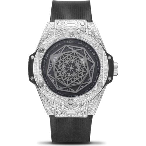 Classic Diamond Mens Sports Watch Waterproof Black Steel Case Mens Quartz Watches Clock Male Casual WristWatch Reloj Relogio