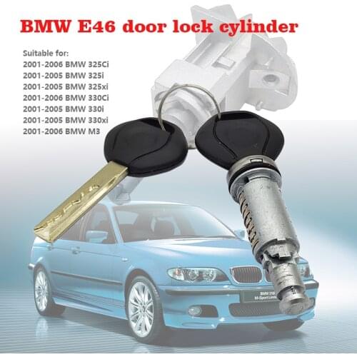 For 2001-2006 BMW E46 3 series door lock cylinder, with 2 keys 51217019975 51217019976