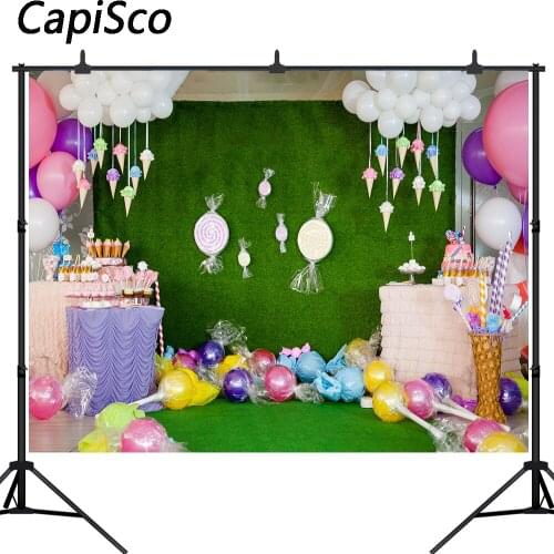 Capisco Newborn Baby Photography Backdrops Ice Cream Candy Photo Background Birthday party Baby Shower Photo Studio Props
