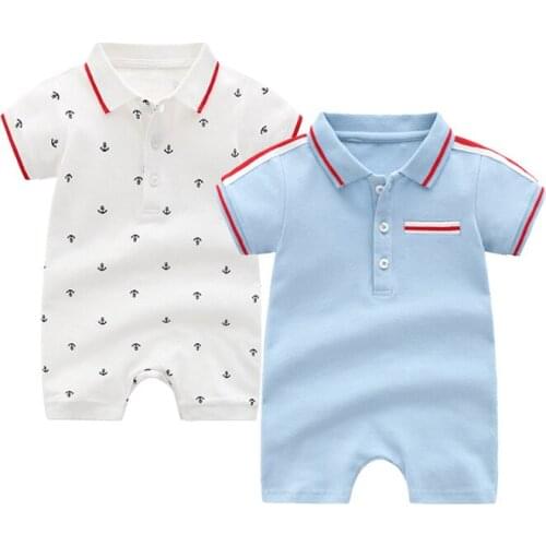 Baby romper suit short-sleeved summer wear male baby baby young child climb clothes go out ha