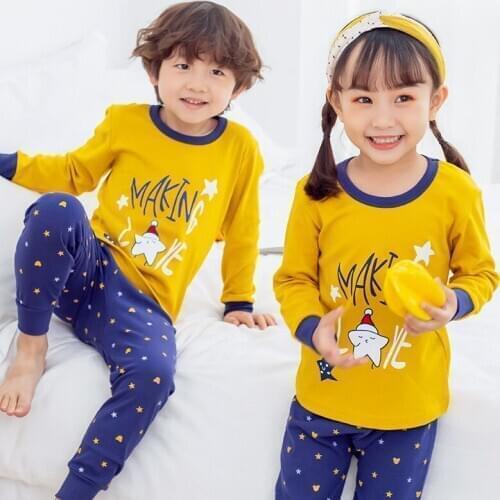 Kids Pajamas Set Childrens Cartoon Sleepwear Boys Clothes Pajamas Girls Cotton Pyjamas Kids Nightwear 12 13Y Teens Home Clothes