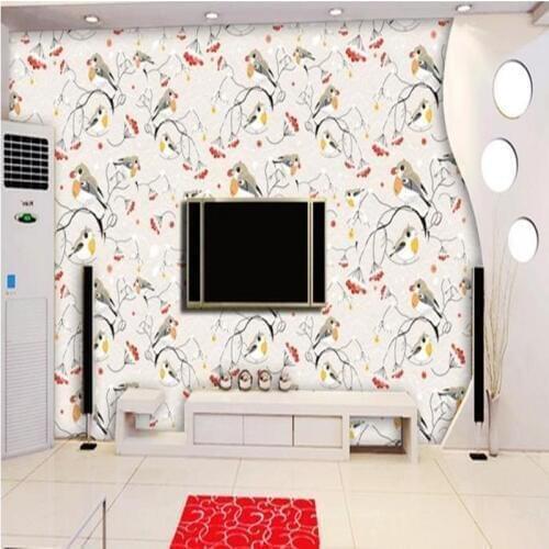 3D Photo Custom Wallpaper Fluorescent Wall Papers Photo Wallpaper White Bird Wall Mural Wallpaper Home Decor Wall Paper