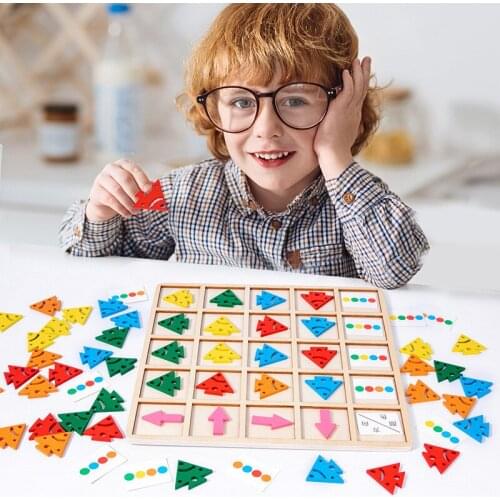 Arrow Match Game Develop Childrens Cognition Of The Direction Color Baby Toys For Boys Girls Montessori Educational Wood Toy