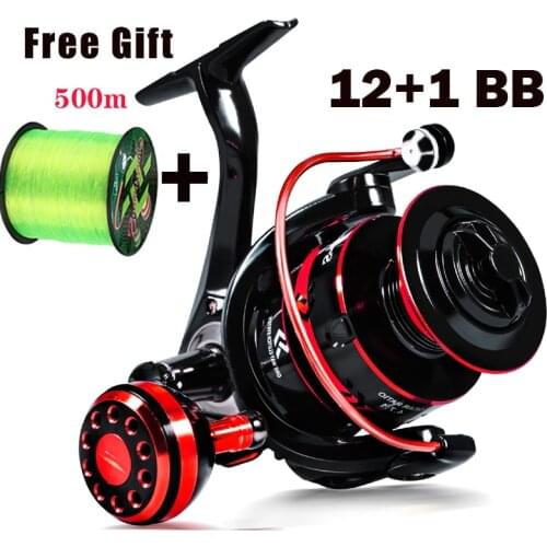 Sougayilang 12+1BB Spinning Fishing Reel High Strength Cast Alloy Drive Gear Aluminum Spool Saltwater FreshwaterMax Drag 16kg