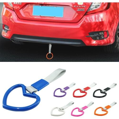 Ring Heart Car Hand Pull Ring Car Rear Bumper Warning Hanging Ring with Static Strap Decoration
