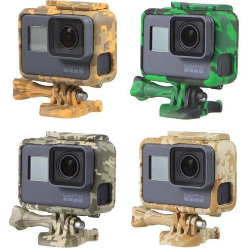 NEW Frame Housing Case Plastic Camouflage protect Sponge Case Bag for Gopro Hero5 7 Black with Tripod Adapter Gopro6 Accessories
