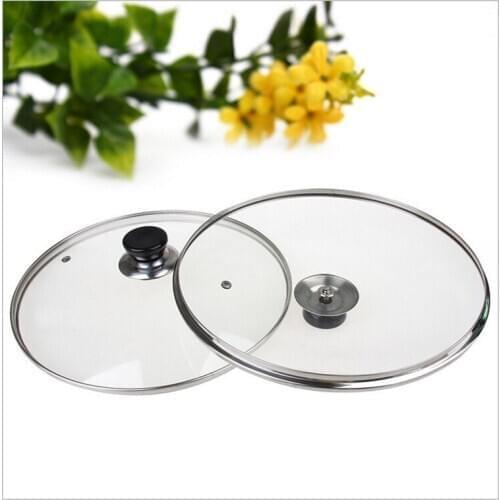 1 Piece Kitchen cookware tools LidsTempered See-through Glass Pot Pan Cover With Handle 28cm Cookware Par