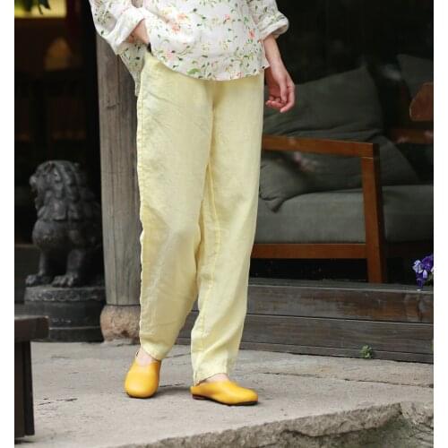 Summer linen casual pants loose large size Harlan pants narrow leg pants 2020-05