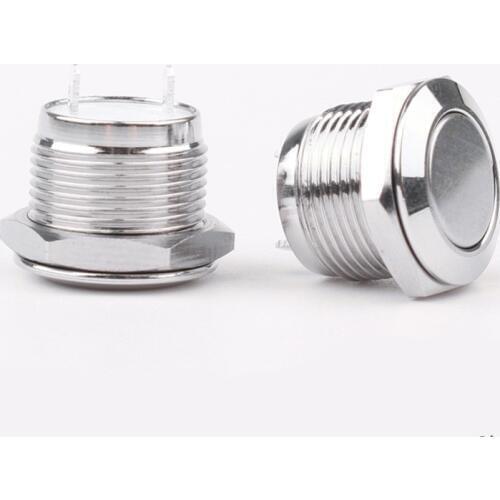 12MM Metal Button Switch 2Pin High/Flat Head Ultra-short Self-resetting Waterproof Point Protrusion