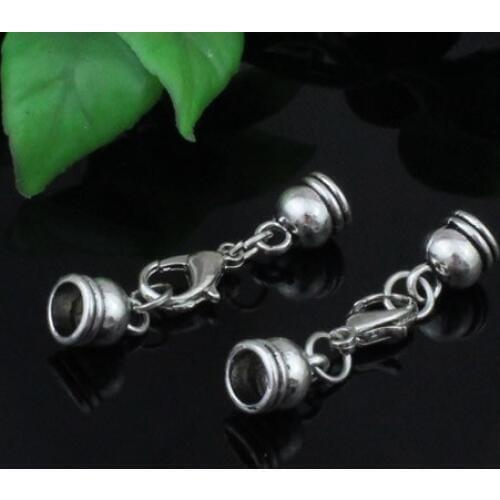 10sets/lot Fashion Zinc Alloy Cord End Caps Set Fit 5.5mm Cord for Necklace Bracelet Connectors Clasp Total Length:42mm K05226