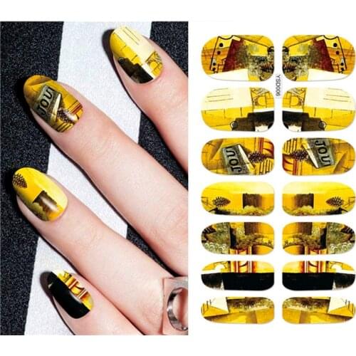 Nail sticker art decoration Inverted Image slider adhesive Water Transfer decals manicure lacquer accessoires polish foil